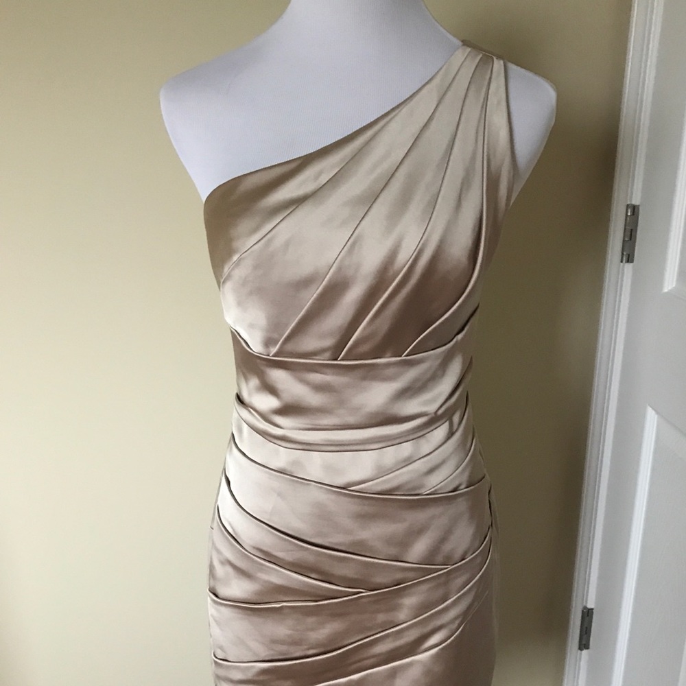 David’s Bridal Champagne Cocktail Dress #85106